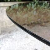 Smoked glass and chrome round table 1970