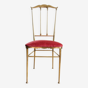 Chiavari high back chair solid brass & velvet