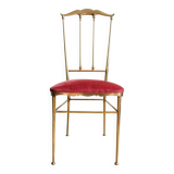 Chiavari high back chair solid brass & velvet