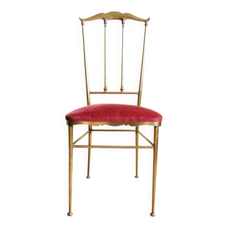 Chiavari high back chair solid brass & velvet
