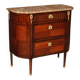 Petite commode française Napoléon III du XIXe siècle avec dessus en marbre