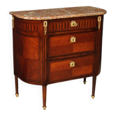 Petite commode française Napoléon III du XIXe siècle avec dessus en marbre