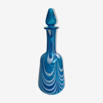 Carafe en verre bleu de Murano début XXème