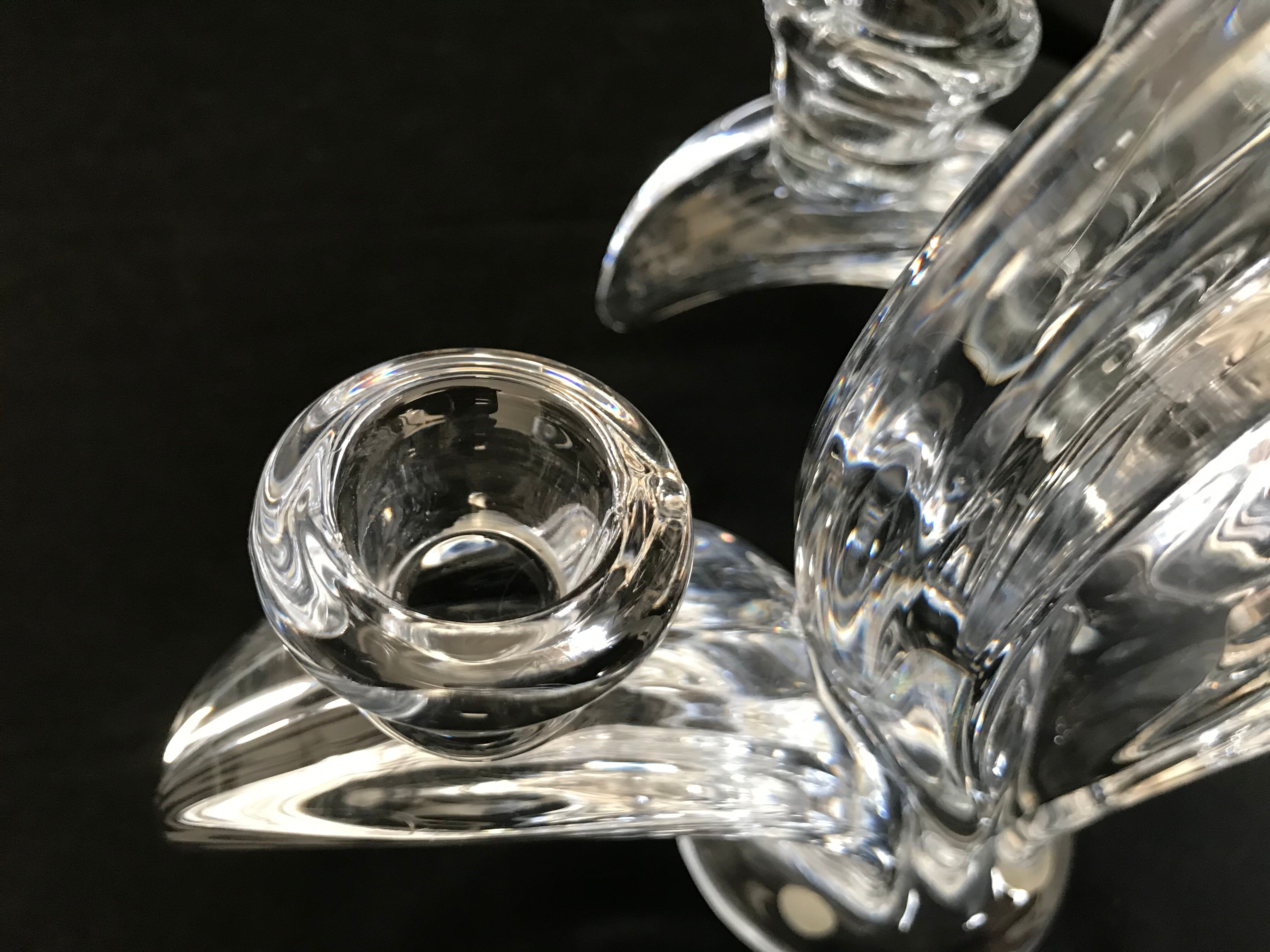 1336 Cristallerie de Vannes Le Châtel (1765-2018) - Pair of candlesticks - Crystal