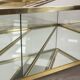 Vintage 60's table in golden brass and crystal italian design