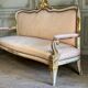 Baroque style bench in gilded and painted wood, Italy, 19th century
