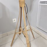 Floor lamp in rattan and vintage bamboo