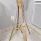 Lampadaire en rotin et bambou vintage