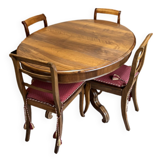Table extensible Louis Philippe 1820 avec 8 chaises