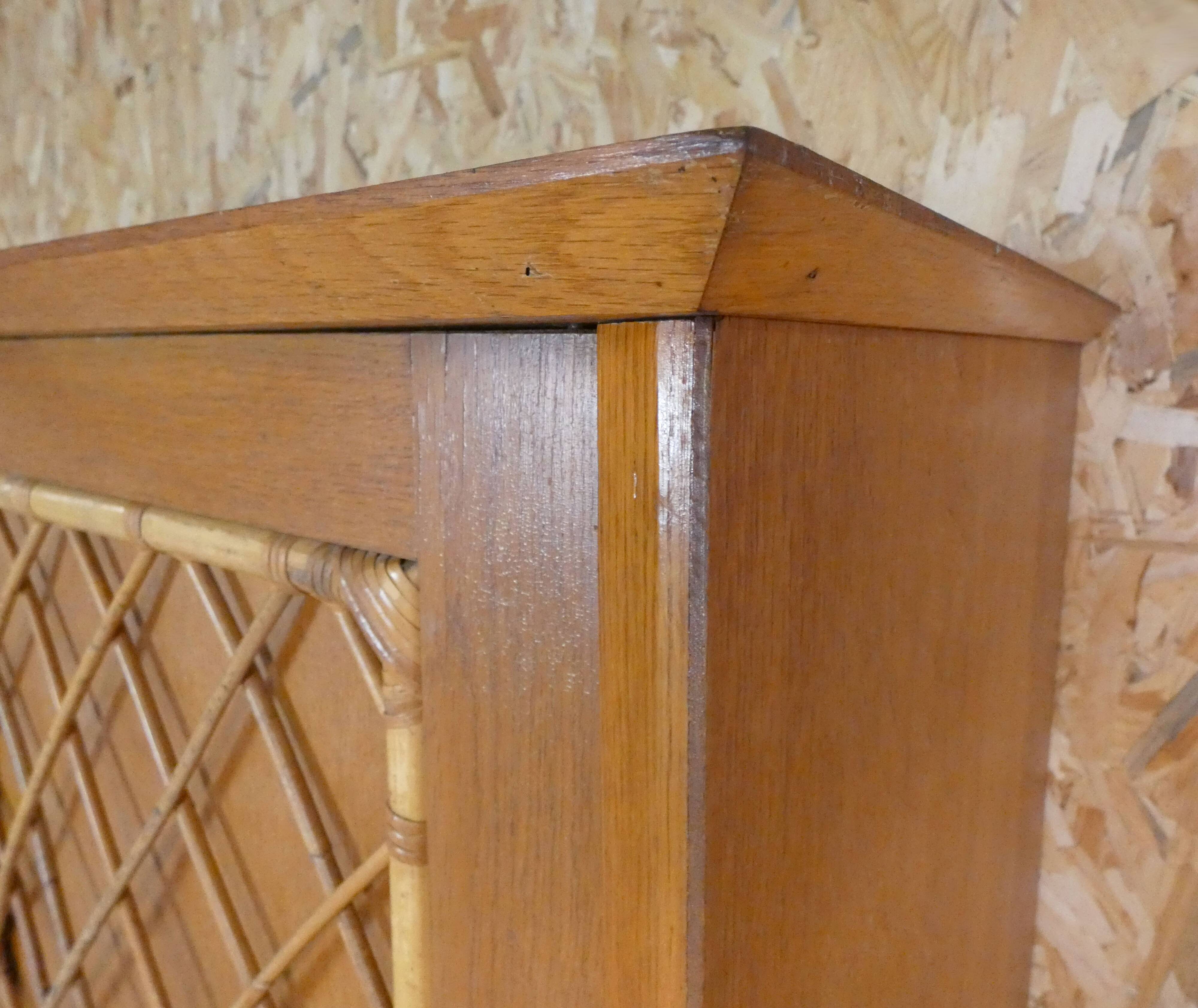 rattan cabinet with compass feet