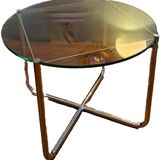 Van Der Rohe Italy Bauhaus' MR coffee table, occasional glass/chromed steel