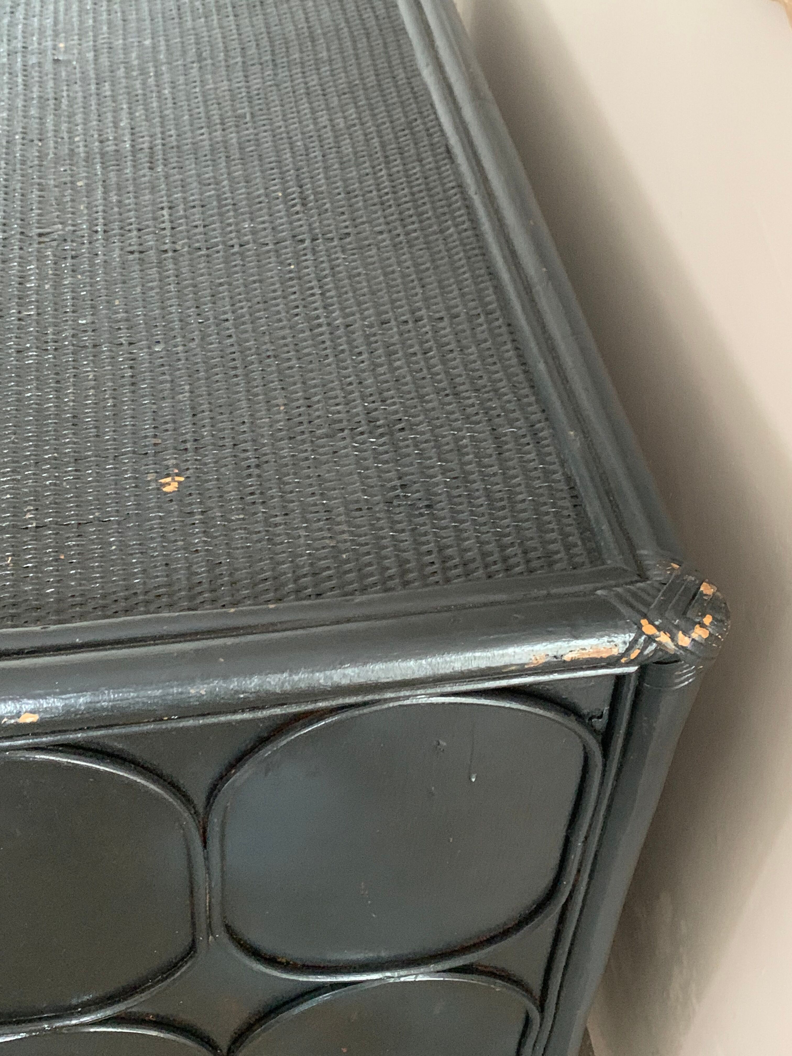 Vintage rattan chest of drawers