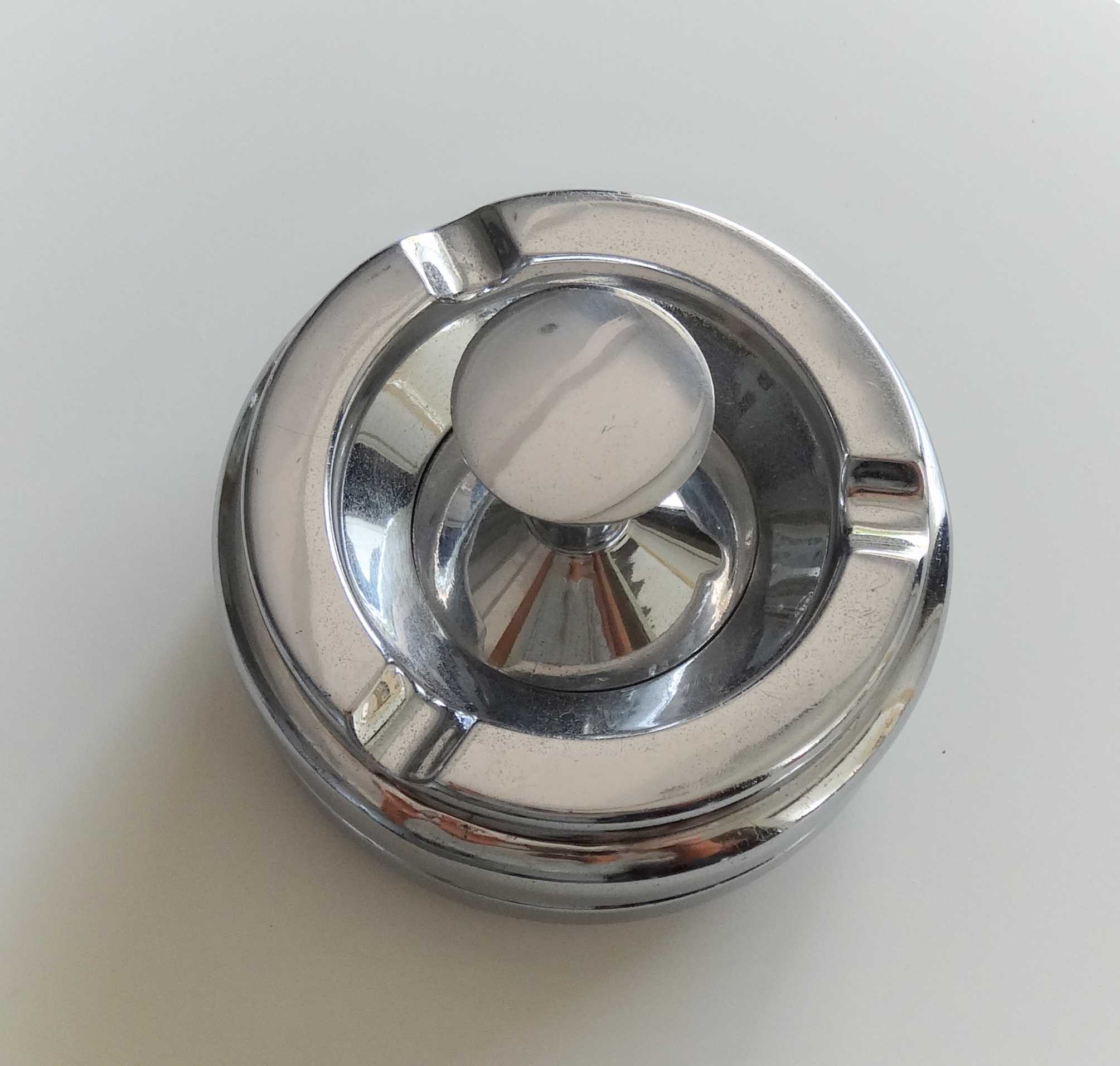 French chrome pusher ashtray 60 years