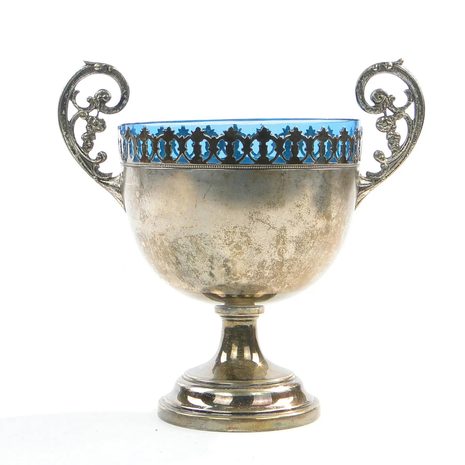 Sugar bowl, Art Nouveau, silver-plated brass, WMF, Germany, 1900s