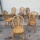 6 chairs bistro windsor wheelback in vintage beech baumann coffee