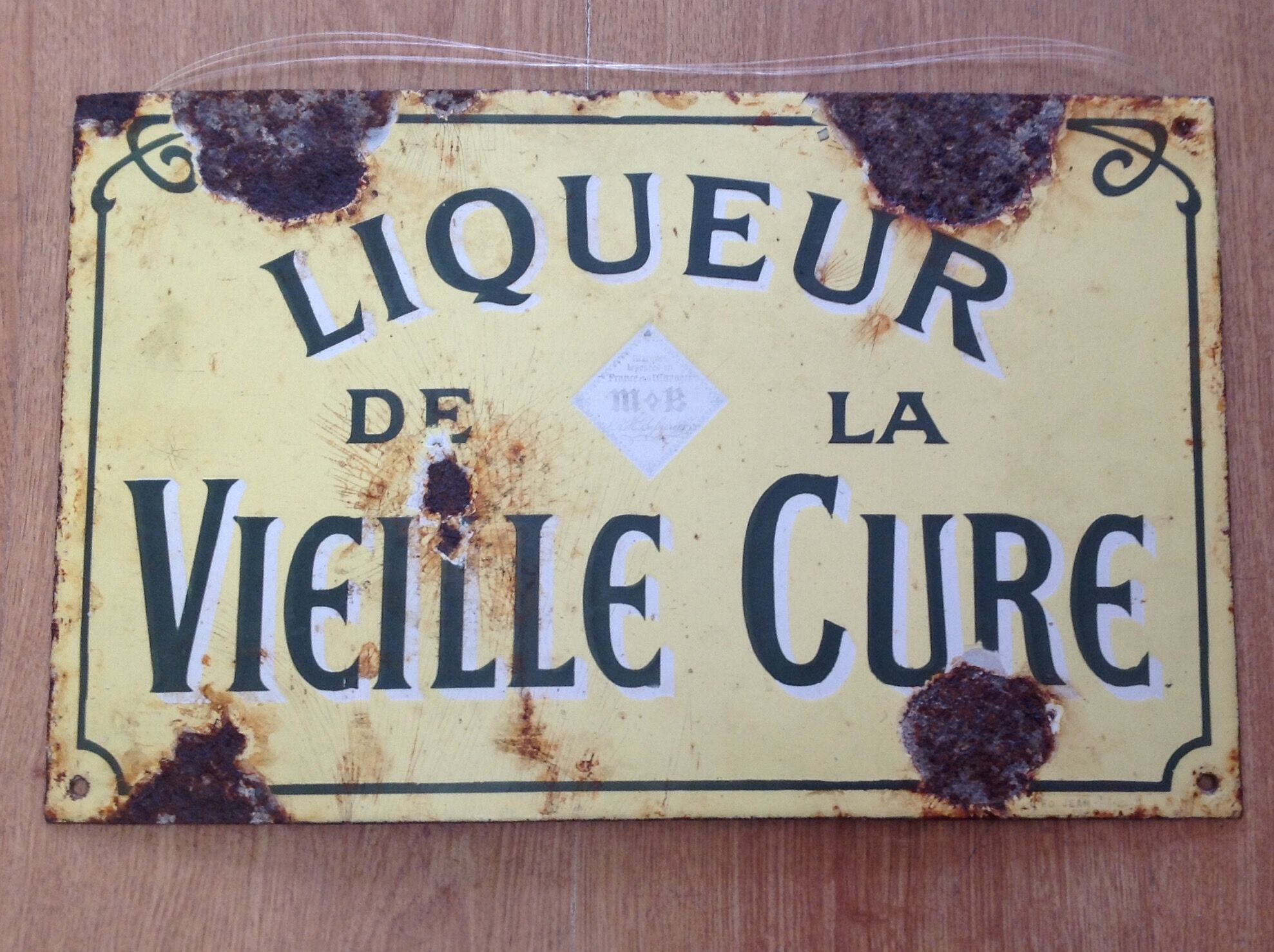 Enamelled plate "La vieille cure"