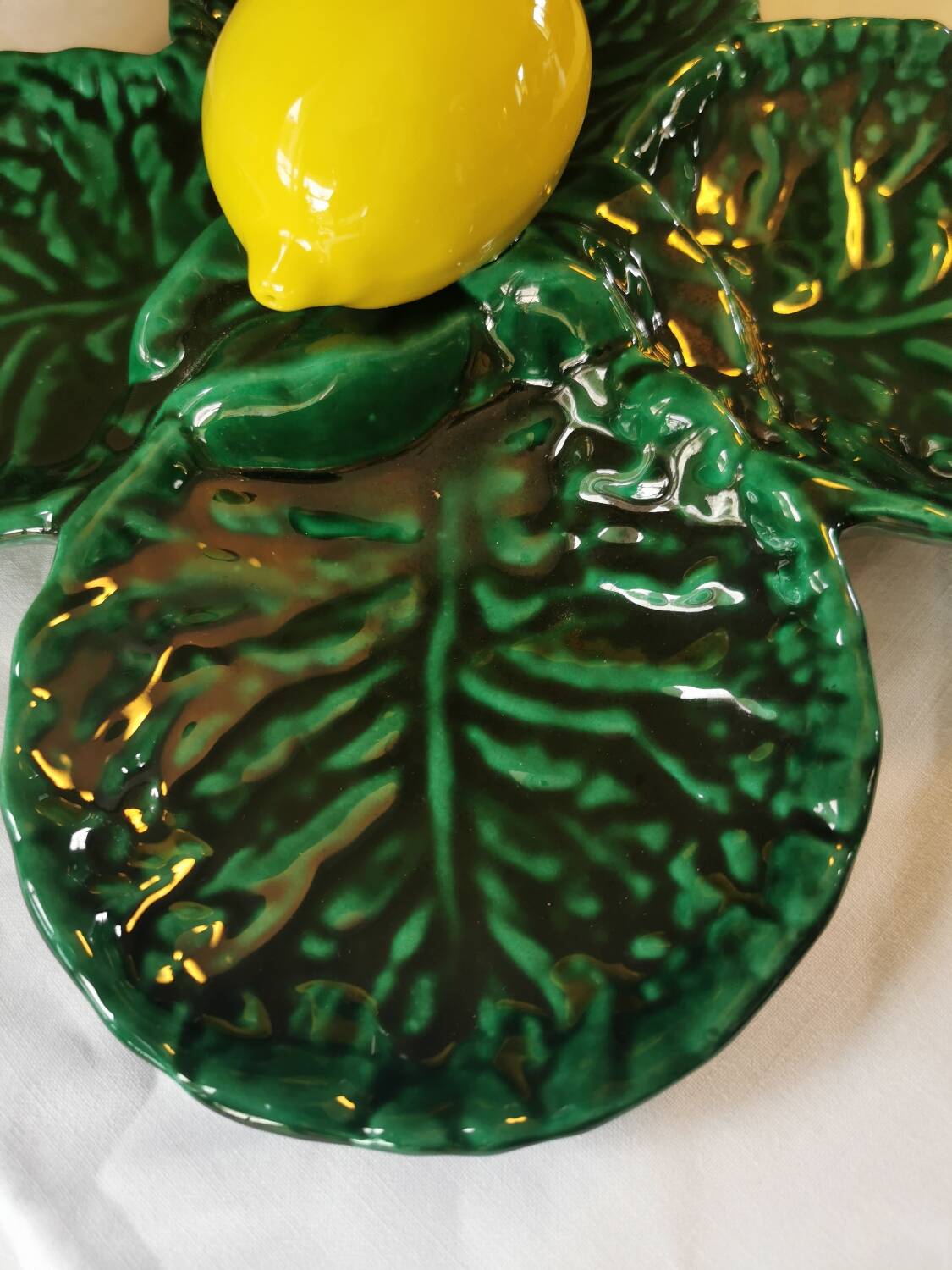 Vintage Vallauris “lemon” Barbotine dish