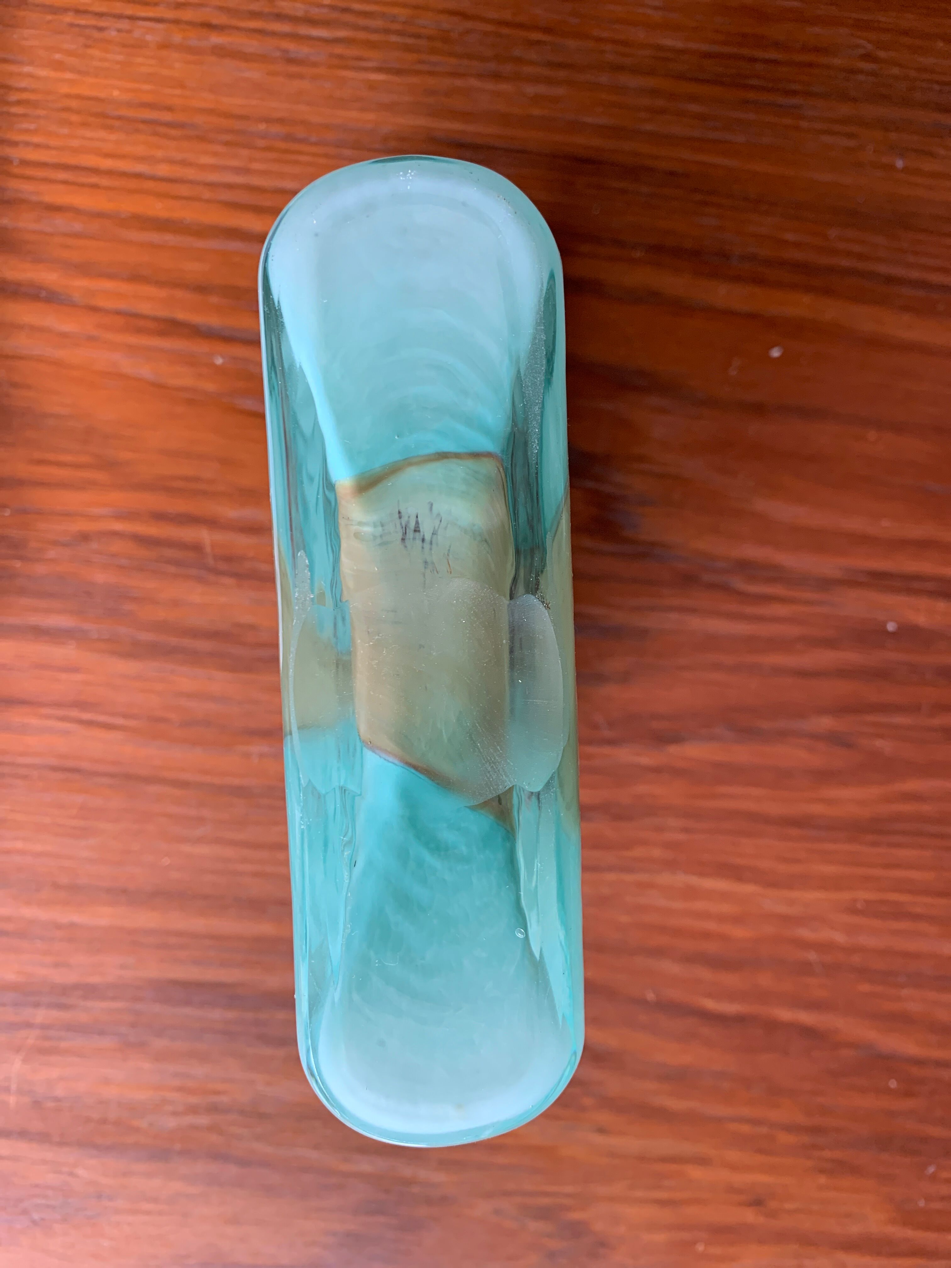 Turquoise and grey vase