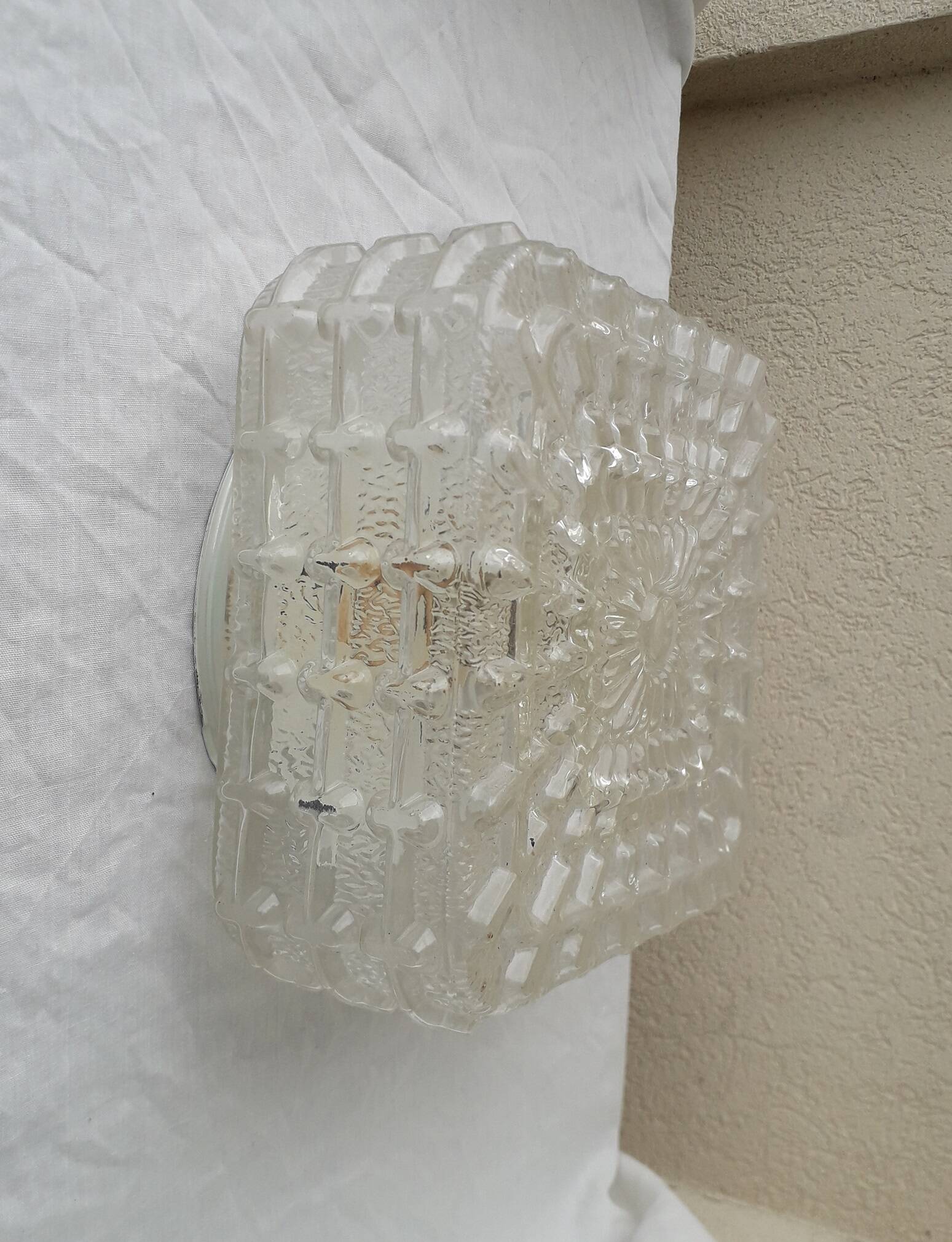 Plafonnier carré en verre