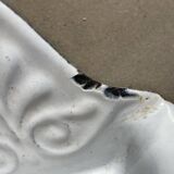 Antique enamelled metal wall mounted soap dish