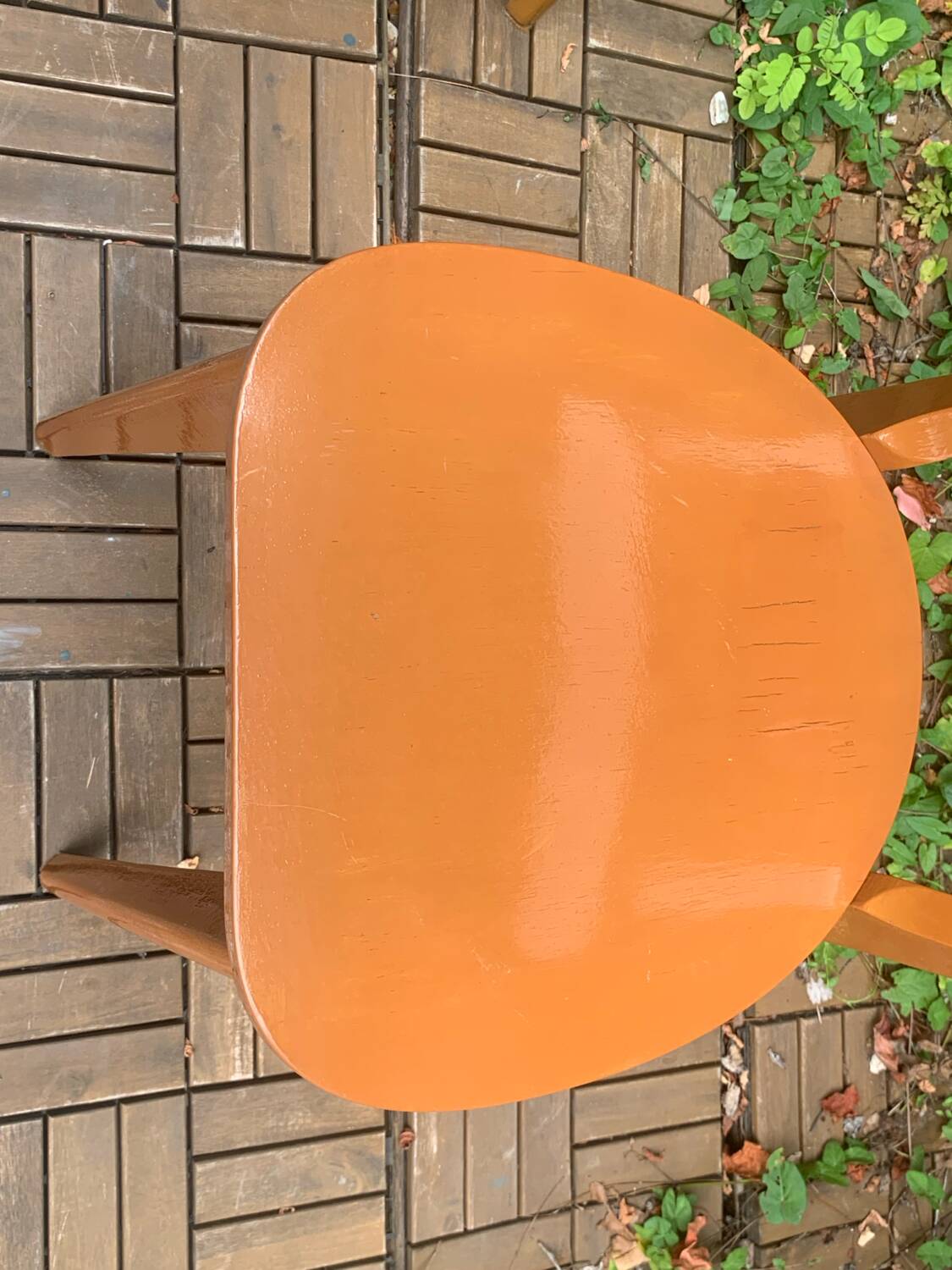 Pair of caramel bistro chairs 1950
