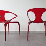 Pair of ava chairs by song wen zhong for roche bobois, 20th century.