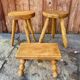 Vintage turned wooden foot stool/step stool