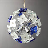 Hammered glass chandelier, 1970s