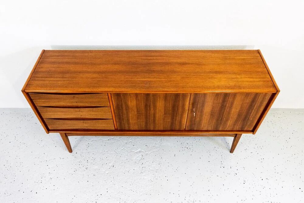 Vintage Walnut Sideboard From Bfm, Poland, 1960s