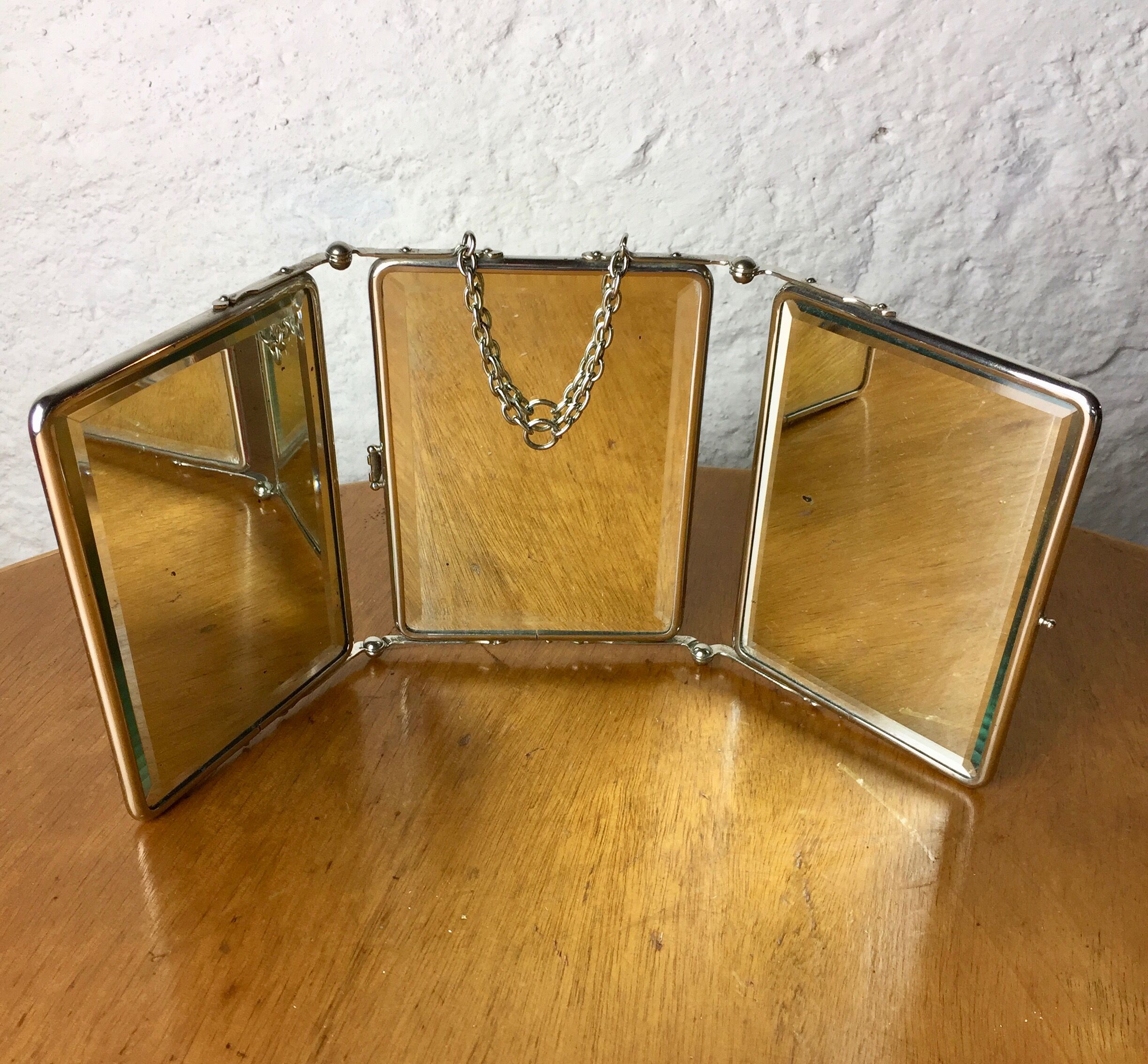 Triptych barber mirror