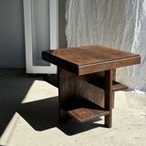 Table d'appoint carrée piètement quadripode à entretoise de style moderniste