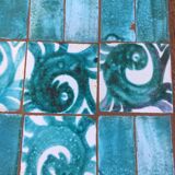 Old green ceramic coffee table from Cazaux