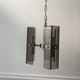 Chrome metal pendant lamp and smoked glass futuristic style 70s