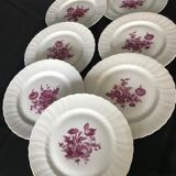 7 porcelain plates from limoges, bernardaud