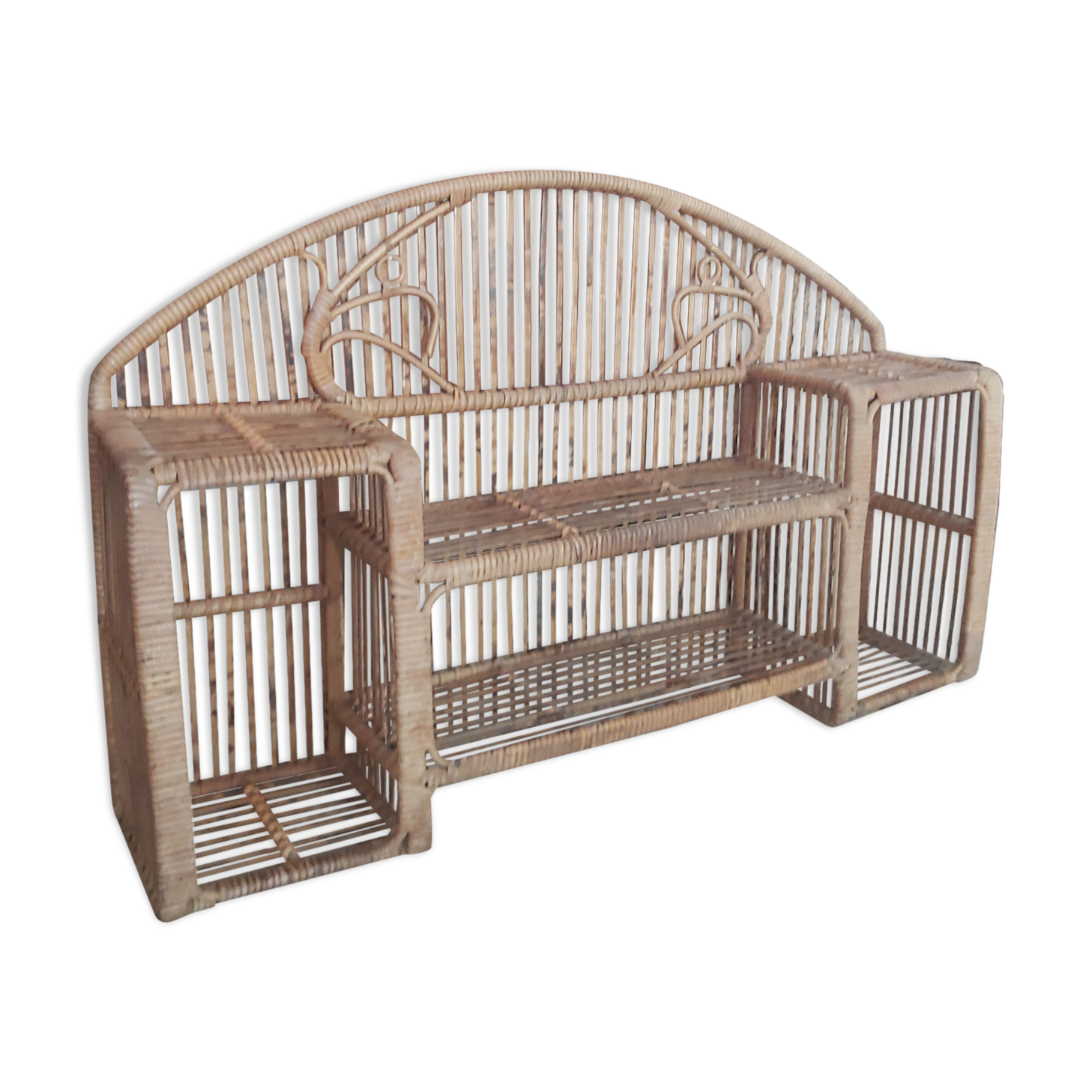 Vintage rattan shelf