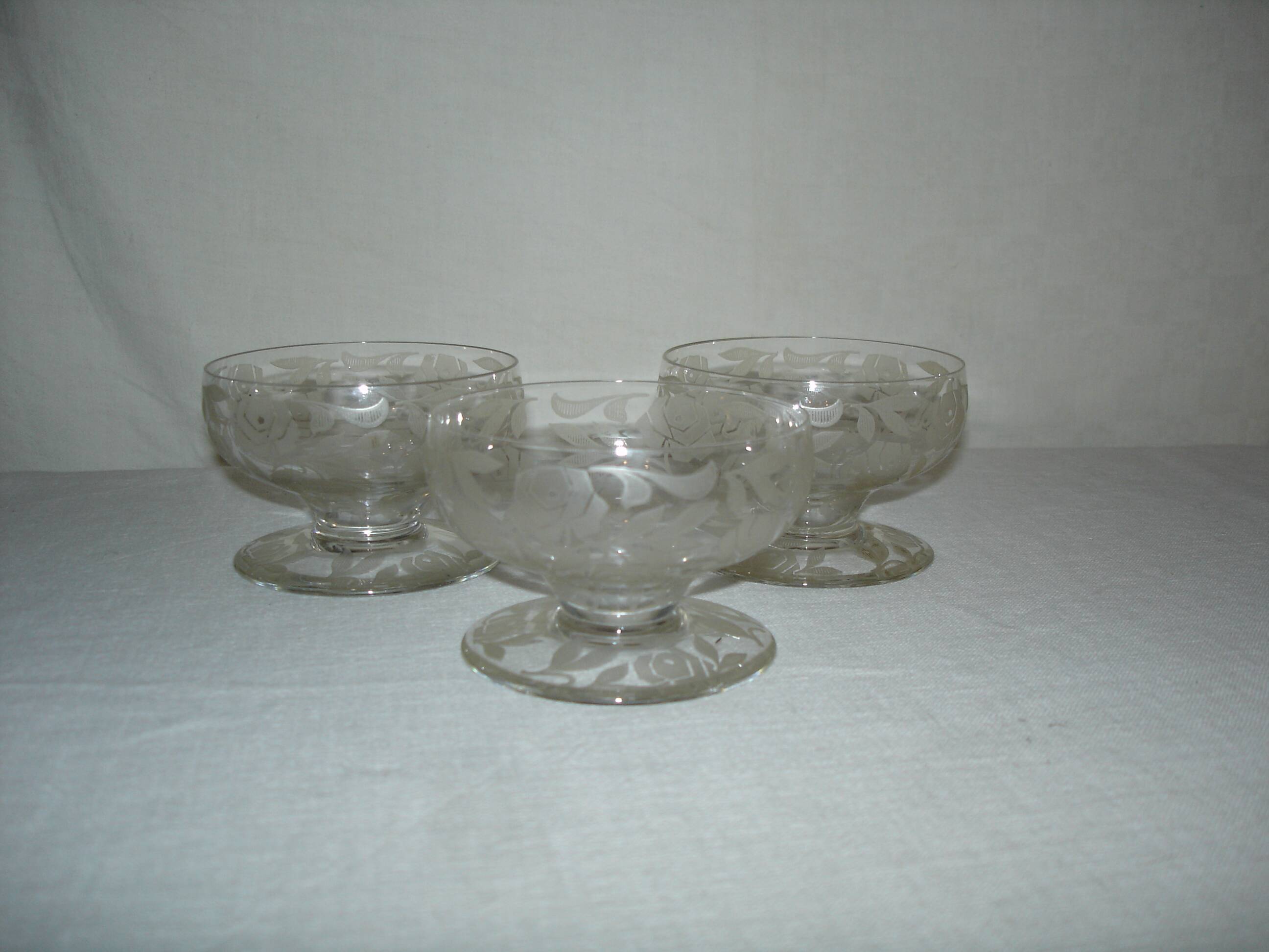 Baccarat fontenay 3 crystal champagne cups