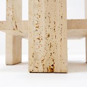Pair of Travertine and Glass End Tables by Willy Ballez, Belgium 1970s