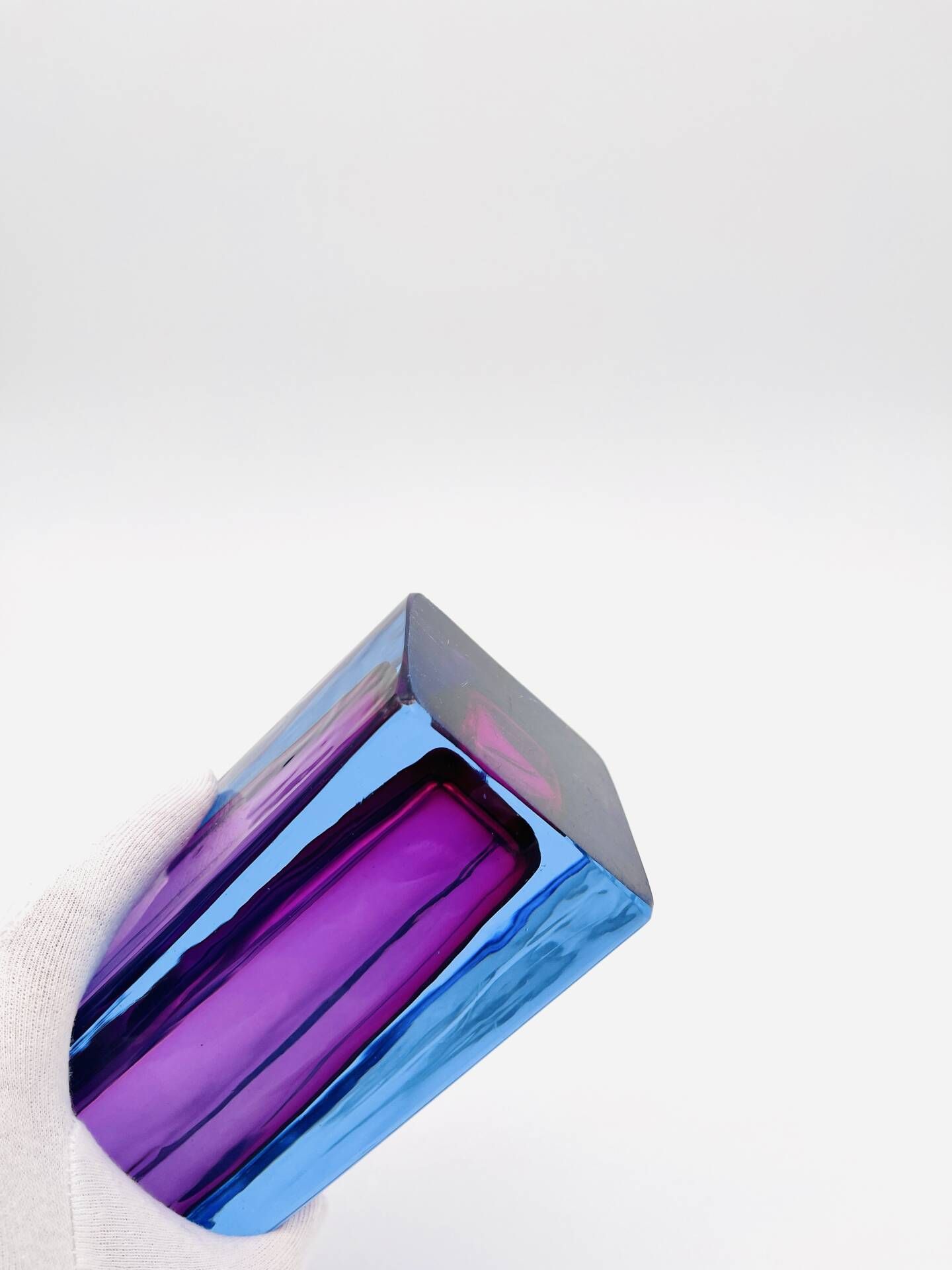 Murano Sommerso Vase Blue Purple Mandruzzato 20th Century - 27cm 3kg