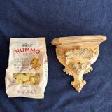 Small wooden consoles, green and beige