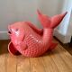 Large vintage ceramic fish 60's unique piece