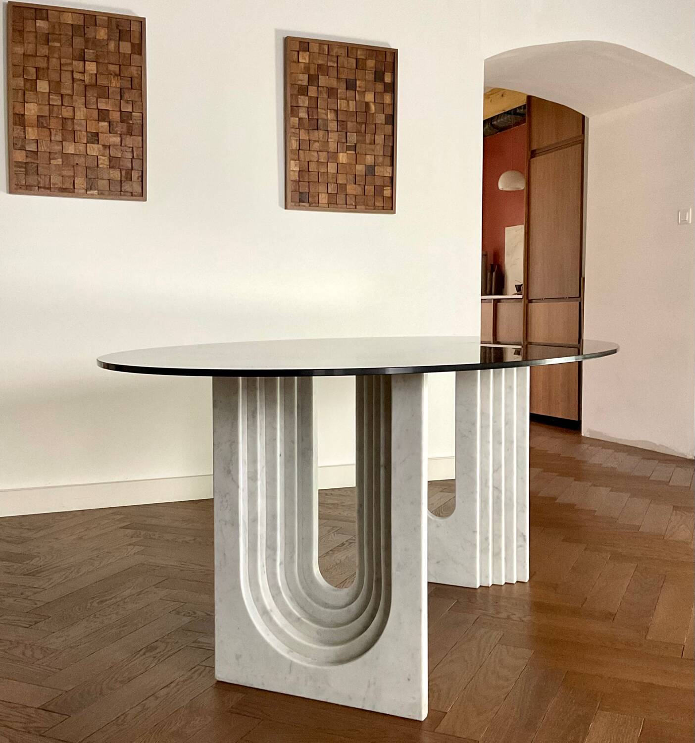 Table à manger Carlo Scarpa pour Cattelan 1970s