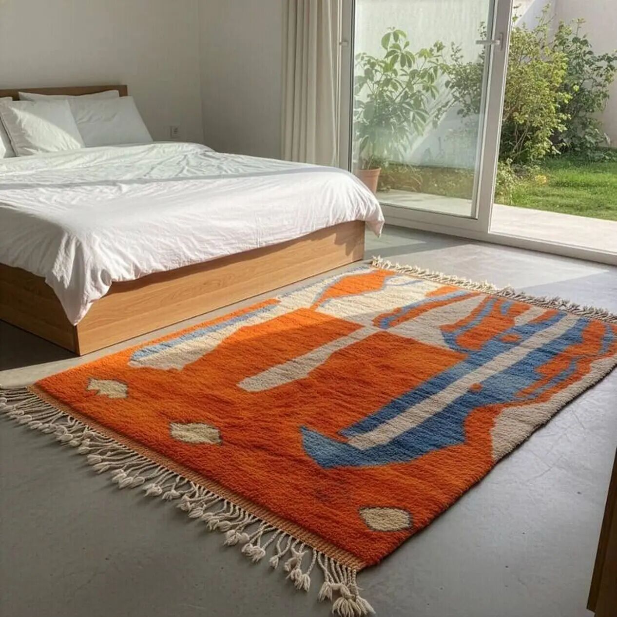 Tapis tissé à la main 200x300 cm, laine, multicolore, Maroc