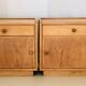 Oak bedside tables (x2); Italy 60s