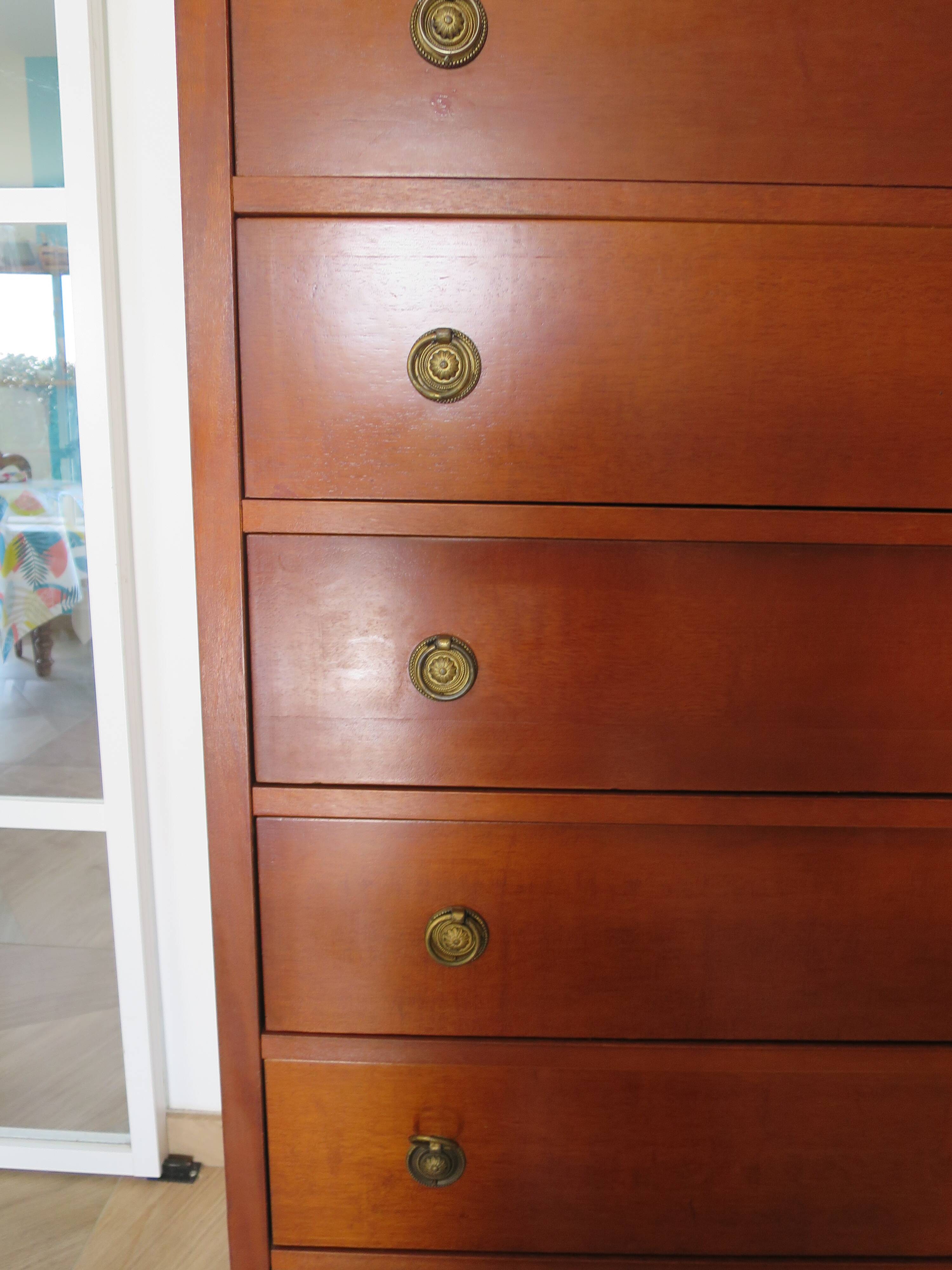 Louis Philippe style chest of drawers in cherry wood