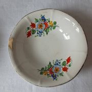 Coupelles vintage Digoin Sarreguemines. Décalcomanies de fleurs