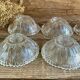 5 coupelles en verre ciselé vintage