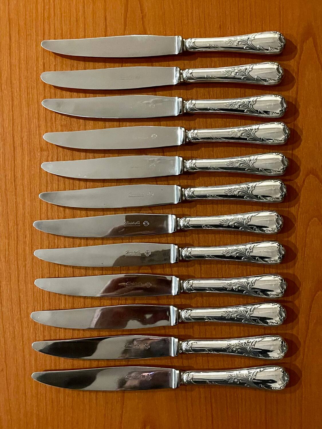 Christofle 12 large marly model knives 24.5 cm