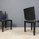 Chaises de salle à manger en cuir noir par Arper Italie, années 1980 - lot de 4