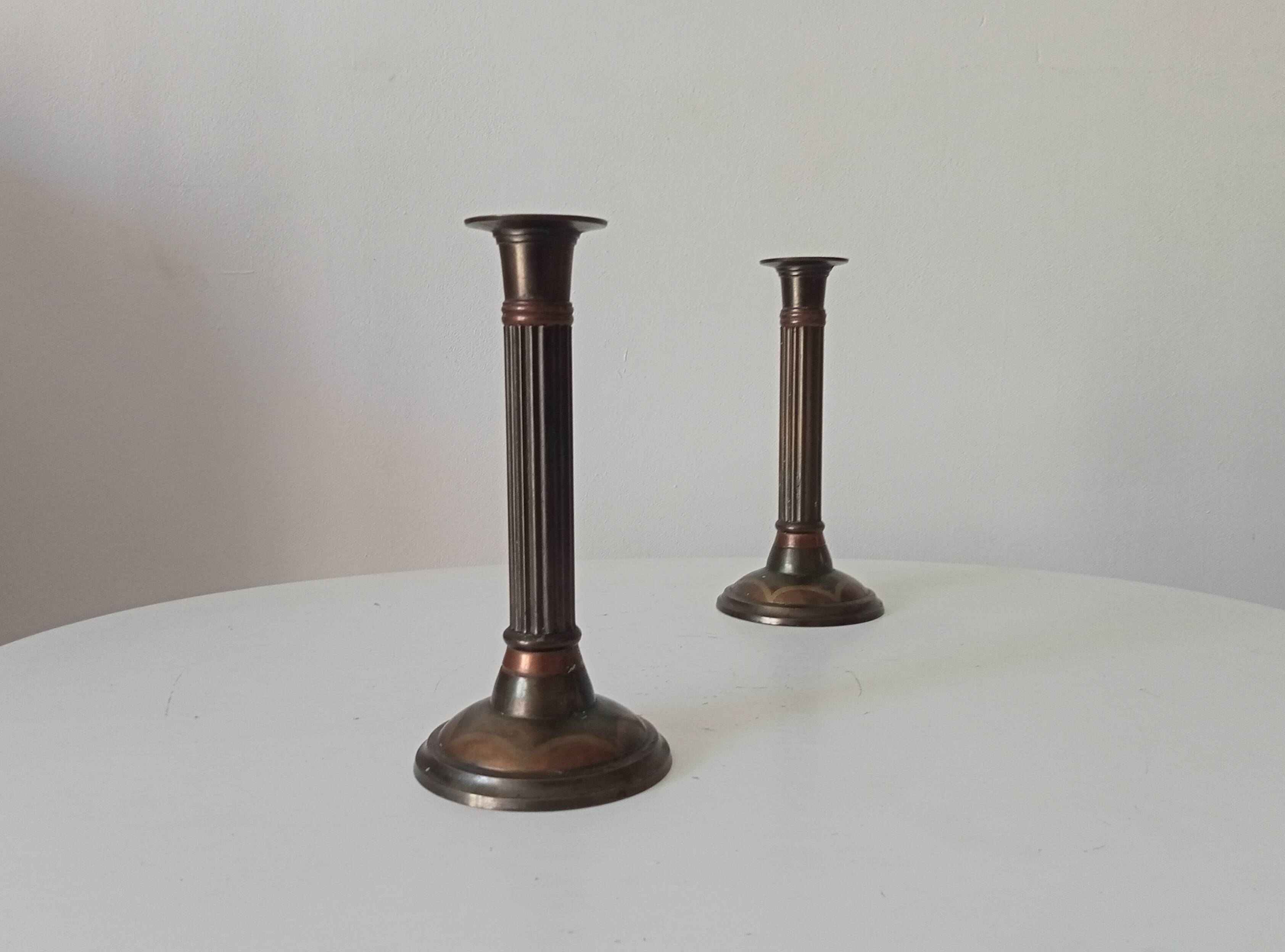 Pair of antique neoclassical candlesticks