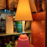 Large colorful ceramic lamp from the 80s, calbret lighting